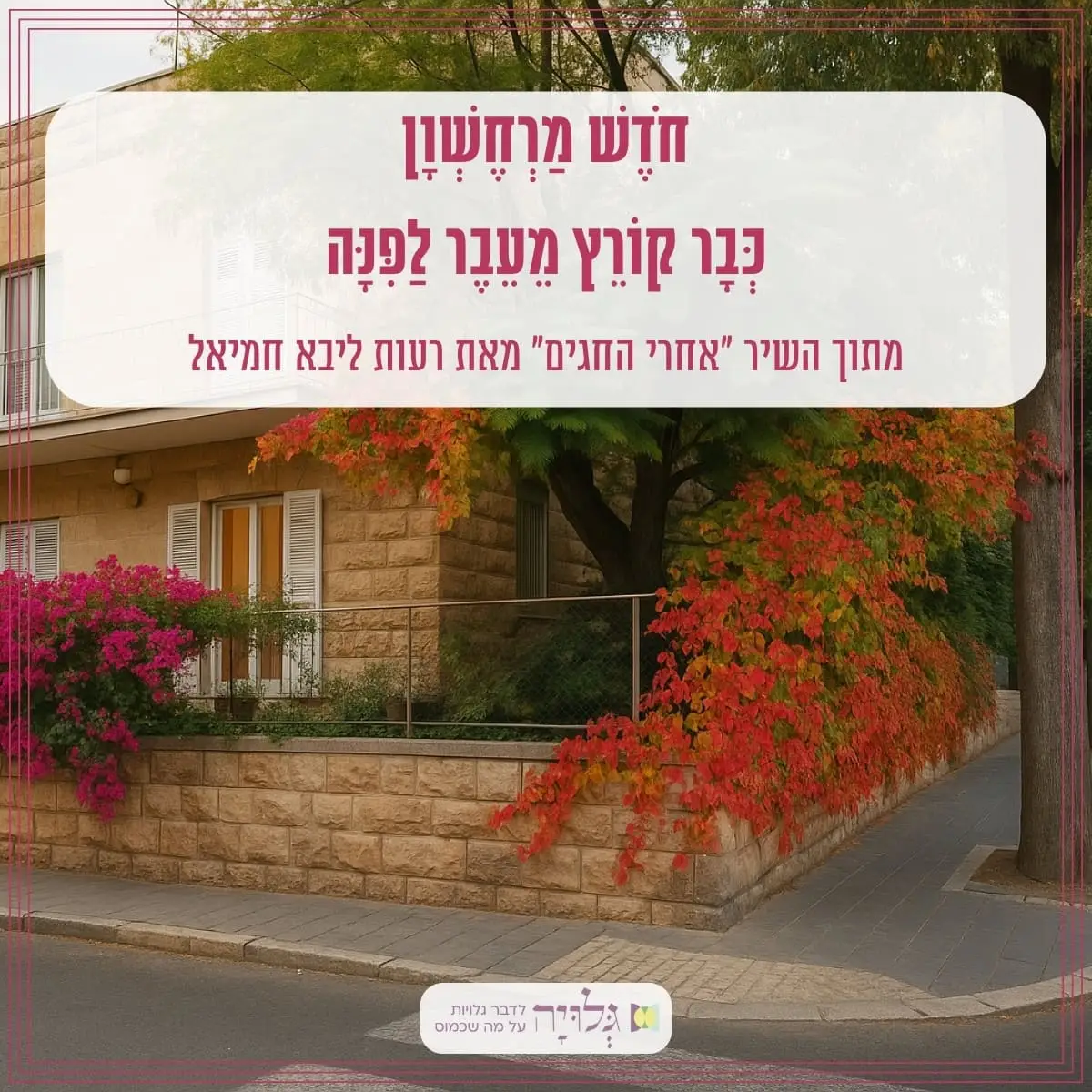 אחרי החגים - רעות ליבא חמיאל, מגזין גלויה